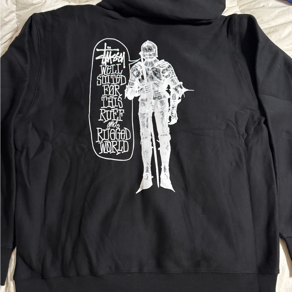 Stüssy Rough and Rugged Black Zip Up Hoodie XL NWT